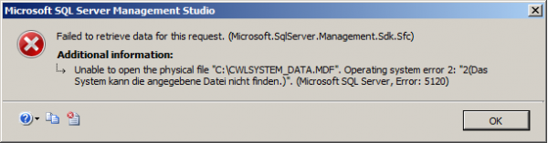 MS SQL error message